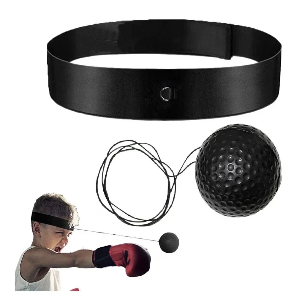 Boxing Speed Ball Set Of‎ 2 Elastic Headband & Black Ball Headband Style Fitness